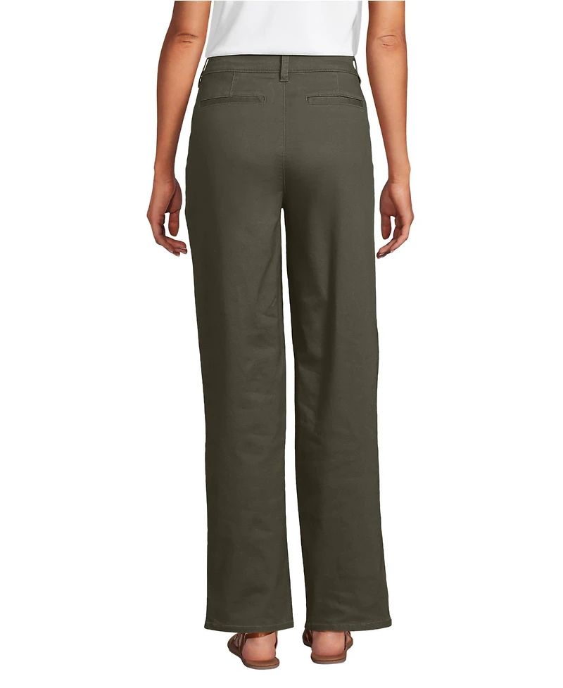 Lands' End Women's Chino High Rise Rail Straight Leg Pants