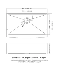 flynama 33x20x9 Inch Stainless Steel Farmhouse Apron Front Kitchen Sink 16 Gauge T304 Single Bowl With Dish Grid Drain Assembly Drying Rack
