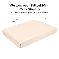 KeaBabies 2pk Isla Waterproof Mini Crib Sheets for Boy, Girl, Soft Pack and Play Graco Mattress