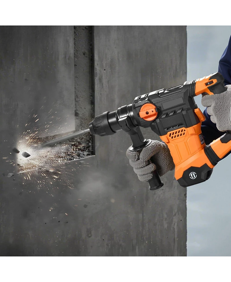 Mecale 1-1/4" Sds-Plus Rotary Hammer Drill, 13 Amp Corded, Variable Speed, Vibration Control, Safety Clutch, Demolition Tool
