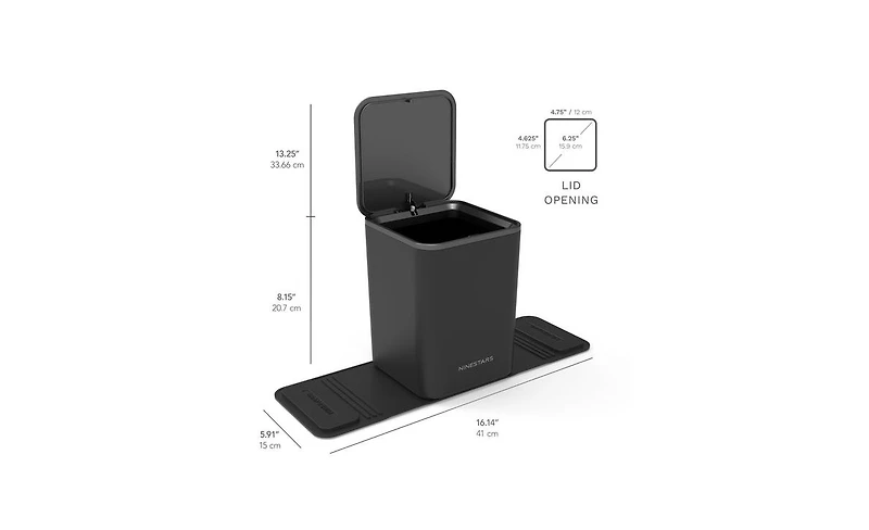 Ninestars Mini Trash Can, Car Trash Can 0.79 Gallon