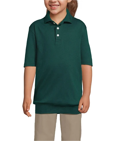 Lands' End Girls Short Sleeve Banded Bottom Polo Shirt