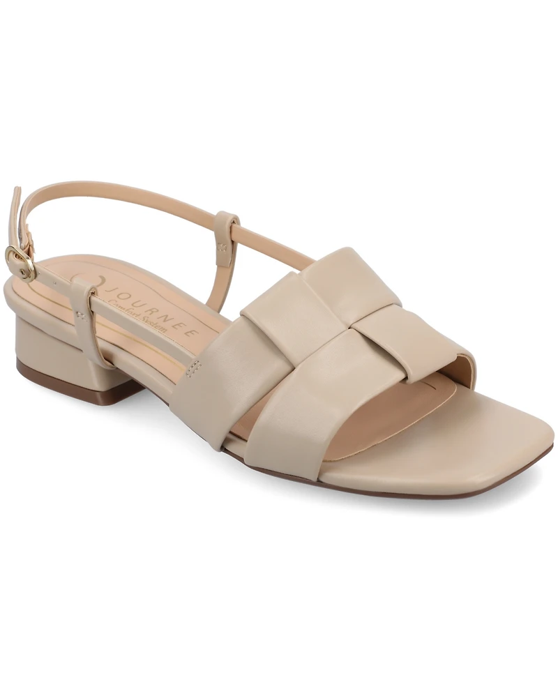 Journee Collection Women's Tabatha Block Heel Slingback Flat Sandals