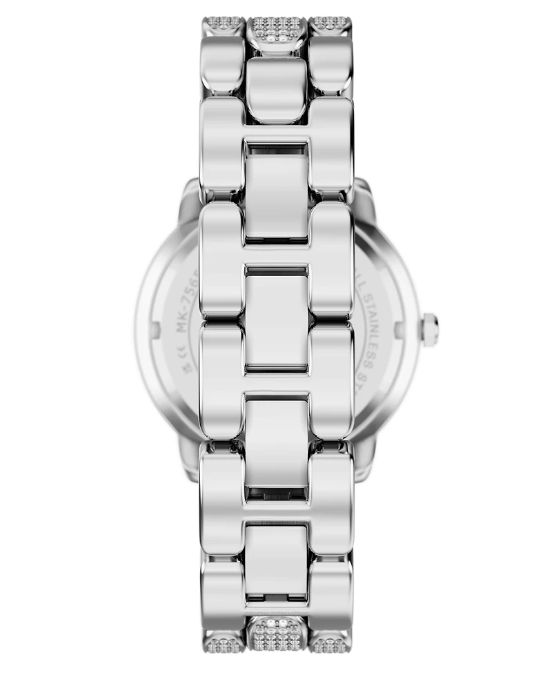 Michael Kors Women's Phoebe Three-Hand Silver-Tone Stainless Steel Watch, 36mm