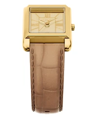Michael Kors Women's Essex Three-Hand Brown Leather Watch, 26x36.5mm