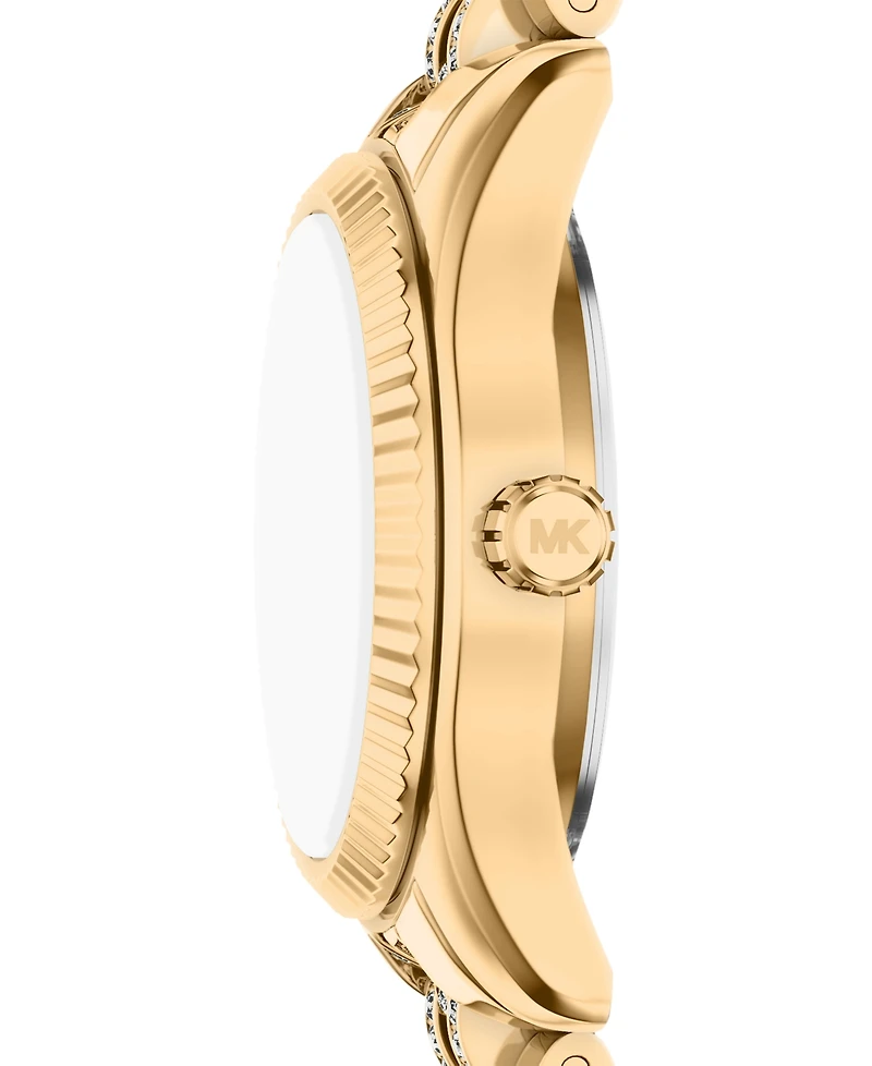 Michael Kors Women's Lexington Three-Hand Gold-Tone Stainless Steel Watch, 26mm