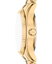 Michael Kors Women's Lexington Three-Hand Gold-Tone Stainless Steel Watch, 26mm