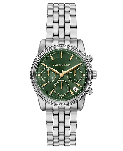 Michael Kors Women's Bryant Chronograph Silver-Tone Stainless Steel Watch, 35mm