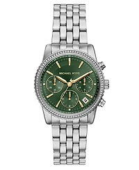 Michael Kors Women's Bryant Chronograph Silver-Tone Stainless Steel Watch, 35mm