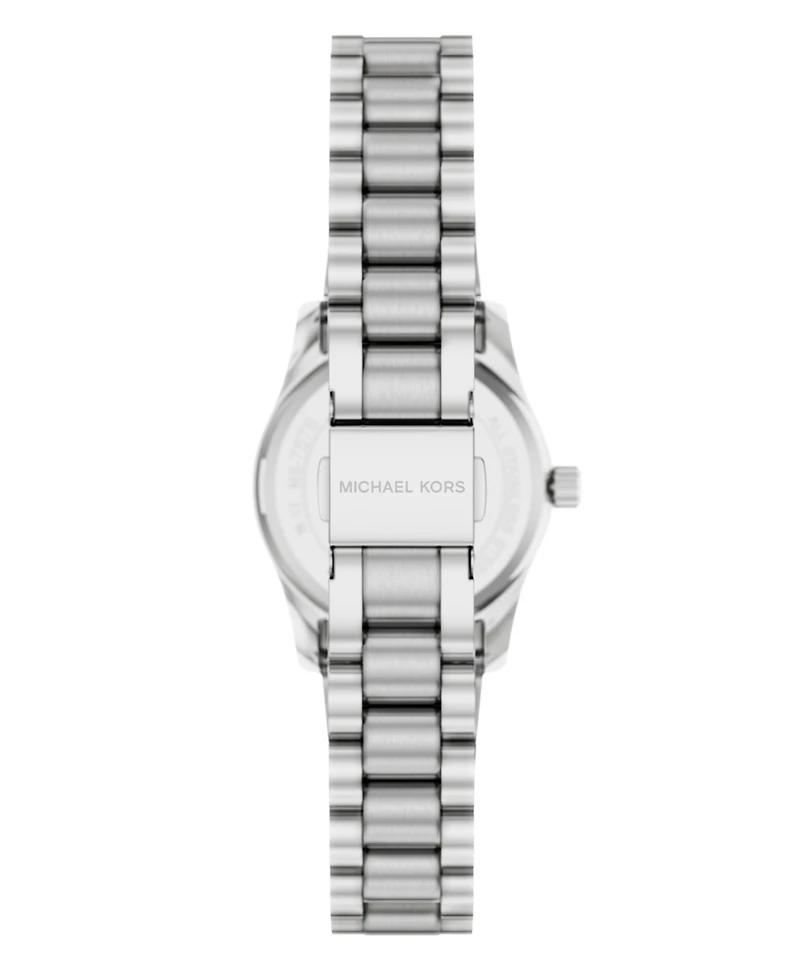 Michael Kors Women's Lexington Three-Hand Silver-Tone Stainless Steel Watch, 26mm