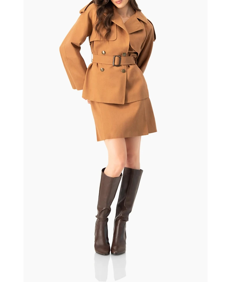 Ivonne Women's Short Straight Skirt with Back Zipper