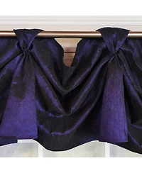 Rlf Home Crinkle Taffeta 3-s Victory 100% Polyester Tab Top Swag Window Curtain 54" x 25" Navy