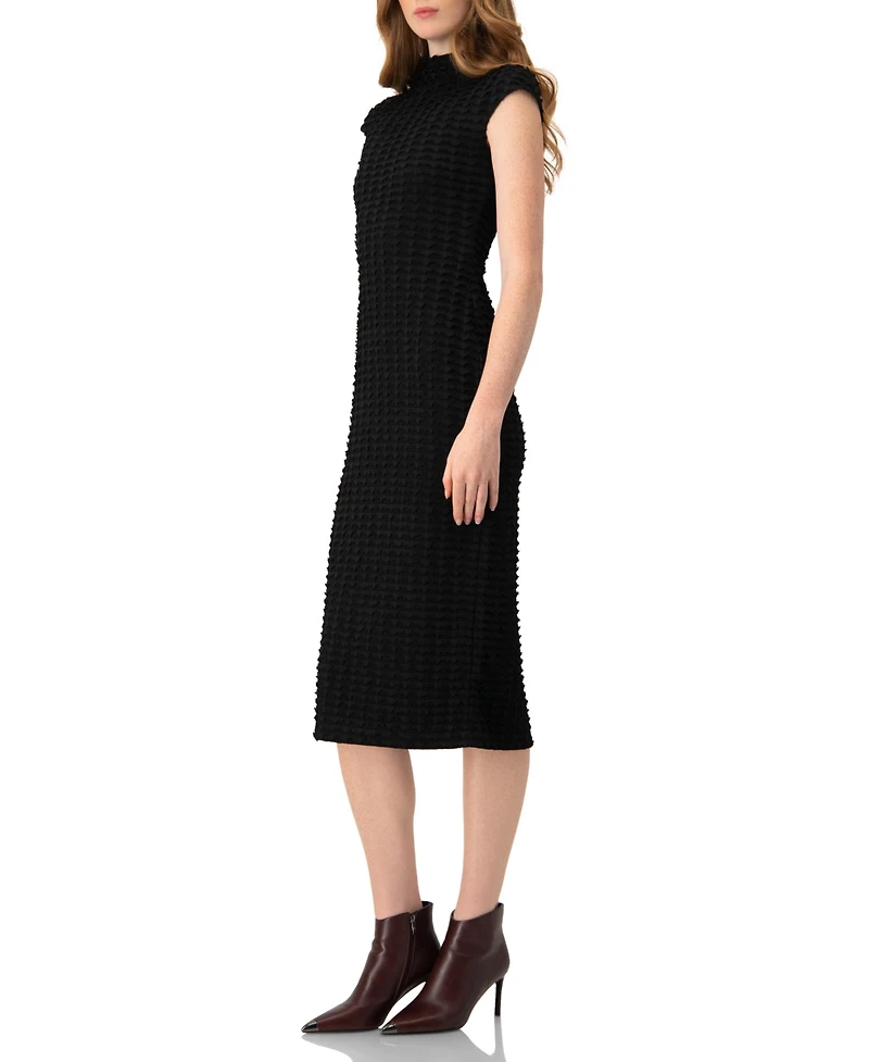 Ivonne Women's Sleeveless Black Midi Dress