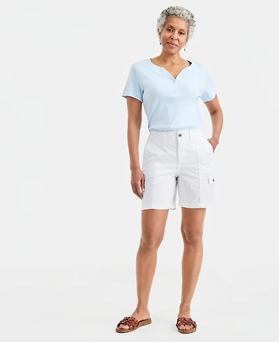 Style & Co Women's Petite Mid-Rise Comfort-Waist Cargo Shorts, Macy's Exclusive