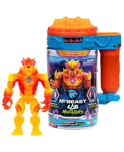Mr Beast Lab Mutators Mutation Chamber Flame Panther Action Figure