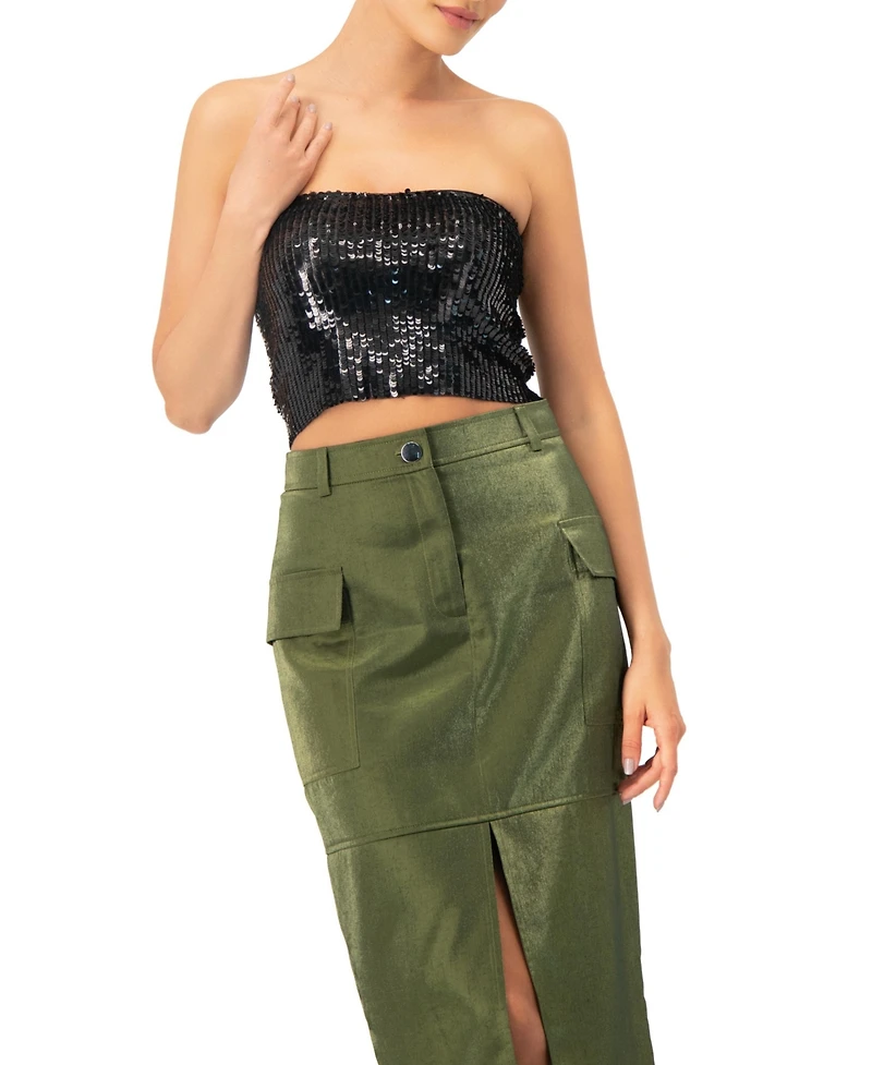 Ivonne Women's Sequin Tube Top