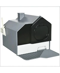 Aostirmotor Easy to Clean Cat Litter Box in Grey
