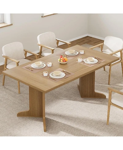 gaomon Kitchen Large Dining Table for 6 Farmhouse Kitchen Table for Dining Room, Home Office, Living Room