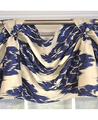 Rlf Home Flame 3-s Victory 100% Cotton Tab Top Swag Window Curtain 54" x 25" Navy