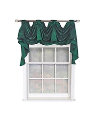 Rlf Home Crinkle Taffeta 3-s Victory 100% Polyester Tab Top Swag Window Curtain 54" x 25" Green
