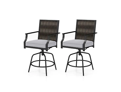 Slickblue Outdoor Pe Wicker Bar Stools, Set of 2