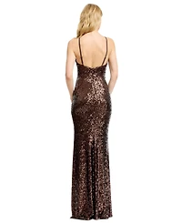 Dress the Population Women's Halter Neck Mermaid Gown