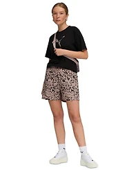 Puma Women's Ess Graphic Animal High-Rise Woven Shorts