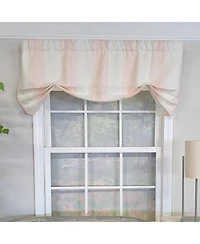Rlf Home Faded Stripe Butterfly 100% Cotton Rod Pocket Lined Window Valance 50" x 17" Pink