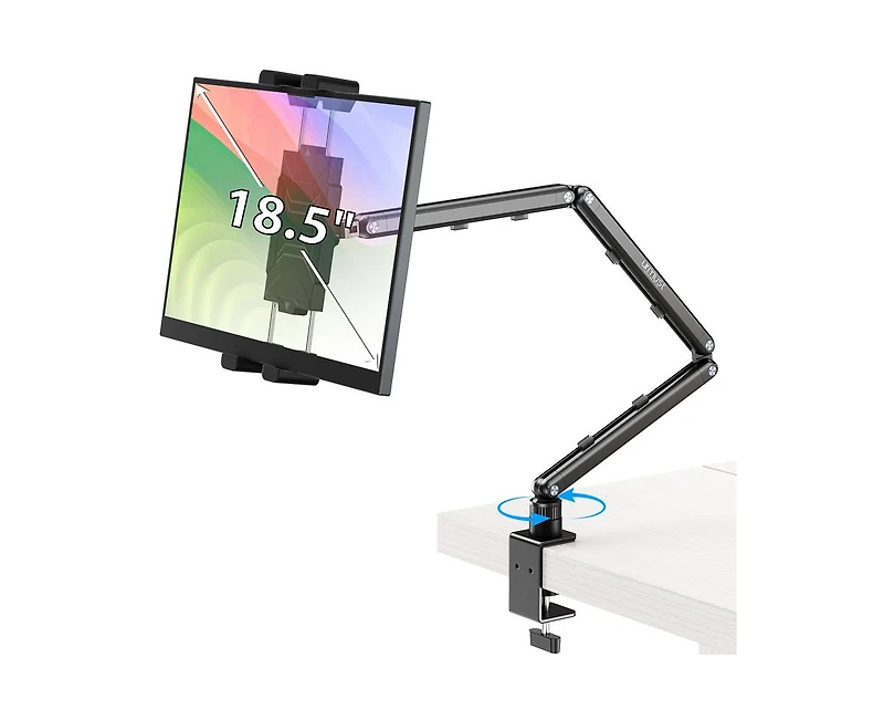 Urmust Tablet Mount for Desk Adjustable iPad Stand Holder, 360° Rotation Tablet Arm for 4.7"-18.5" Device