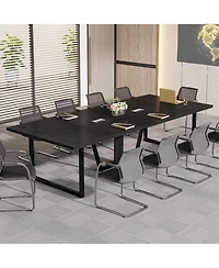 Tribesigns 94.5-Inch Conference Table for 10 People, Industrial 8 Ft Meeting with Two Grommets Home Office, Studio, Business