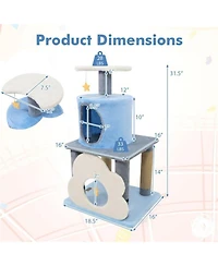 Aostirmotor 31.5"Tall Multi-Level Cat Tree Purple