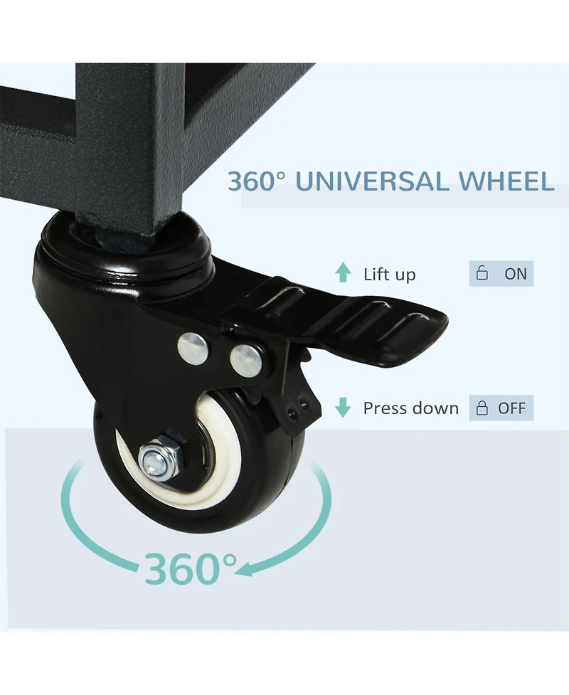 Aostirmotor Dog Crate Metal Cage Kennel in Grey