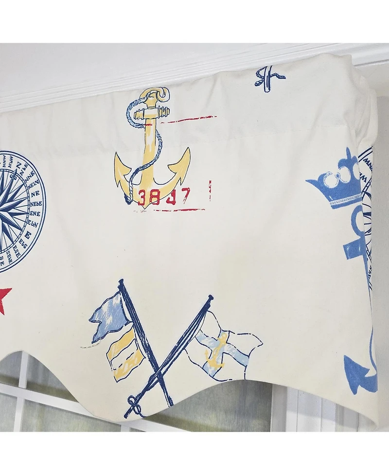 Rlf Home Ralph Lauren Navigator Regal 100% Cotton Rod Pocket Lined Window Valance 50" x 17" Off White