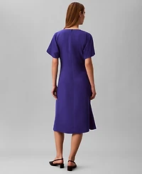 Calvin Klein Women's V-Neck Midi Dress