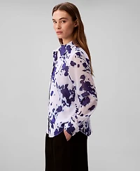 Calvin Klein Women's Printed Relaxed Button-Down Shirt