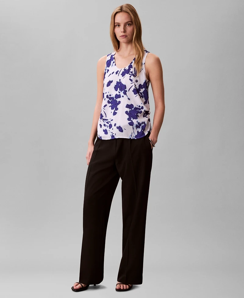 Calvin Klein Women's Printed Fill Coupe Scoop Neck Tank Top