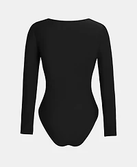 Cupshe Women's Uv-Protective Long Sleeve One Piece Rashguard Swimuit