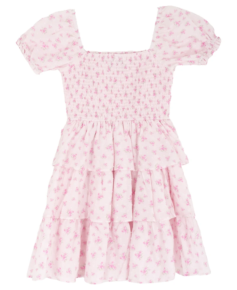 Rare Editions Girls' 7-16 Floral Clip Dot Dress and Bag, 2-Piece Set