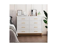 gaomon Dresser for Bedroom 8 Drawer Dresser & Chest of Drawers, Wooden Dresser Wide Dresser, Metal Handle