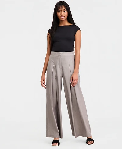 Bar Iii Women's Pleated Wide-Leg Pants, Macy's Exclusive