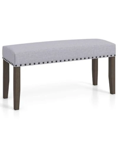 Costway 1 Pcs 42.5 X22 Upholstered Entryway Bench With Nailhead Trim Soft Padded Cushion Bedroom