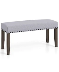 Costway 1 Pcs 42.5 X22 Upholstered Entryway Bench With Nailhead Trim Soft Padded Cushion Bedroom