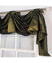 Rlf Home Taffeta 3-s Victory 100% Polyester Tab Top Swag Window Curtain 54" x 25" Hunter