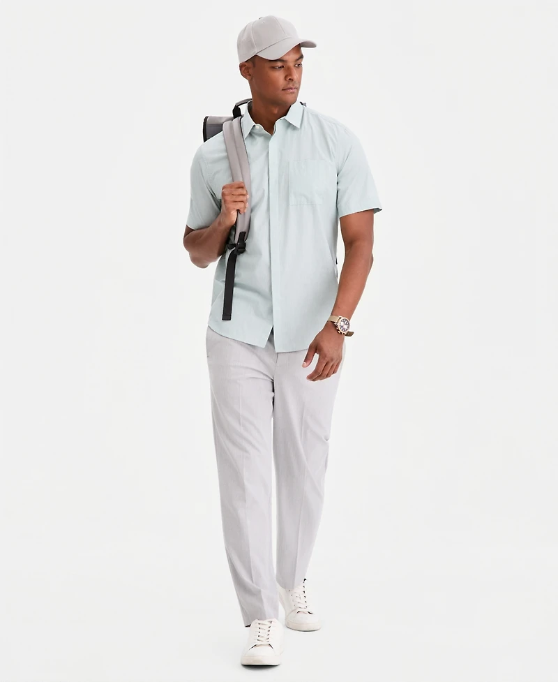 Alfani Men's Cotton Luke Short-Sleeve Pocket Shirt, Macy's Exclusive