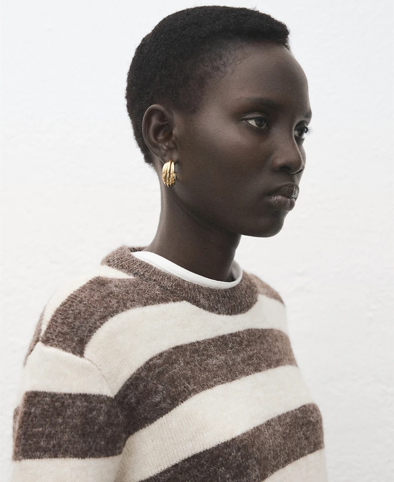 Mango Women's Knit Striped Sweater