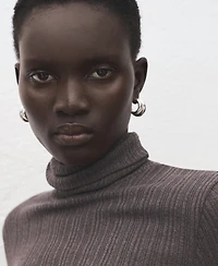 Mango Women's Flared Sleeves Turtleneck Sweater