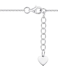 Macy's Jade (12mm) and Lab-Grown White Sapphire (0.02 ct. t.w.) Heart Pendant Necklace Sterling Silver (Also Available Onyx)
