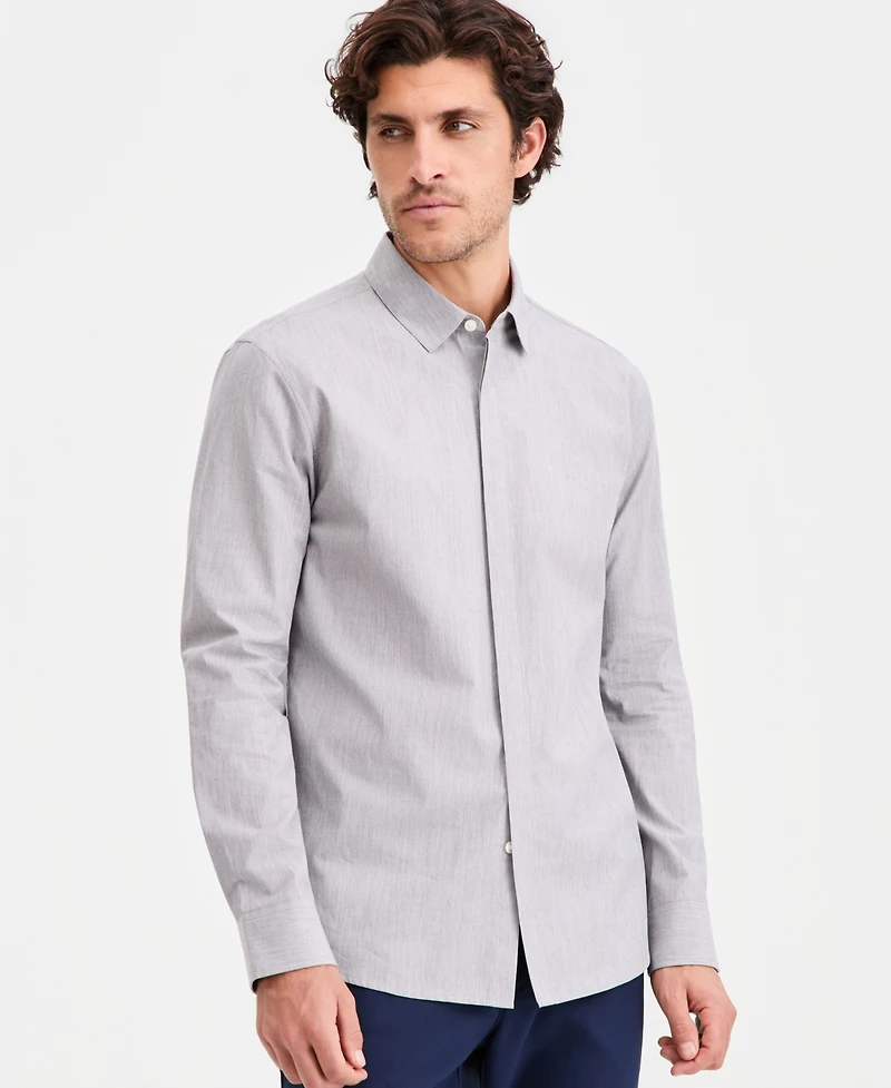 Aflani Men's Luke Cotton Long-Sleeve Button Shirt, Macy's Exclusive