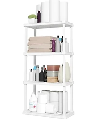 Iris Usa 4-Tier Light Duty Plastic Shelf 200lb Capacity, Medium Modular Shelving Unit Storage Organizer, White