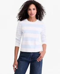 On 34th Women's Mixed-Stripe Crewneck Sweater, Macy's Exclusive